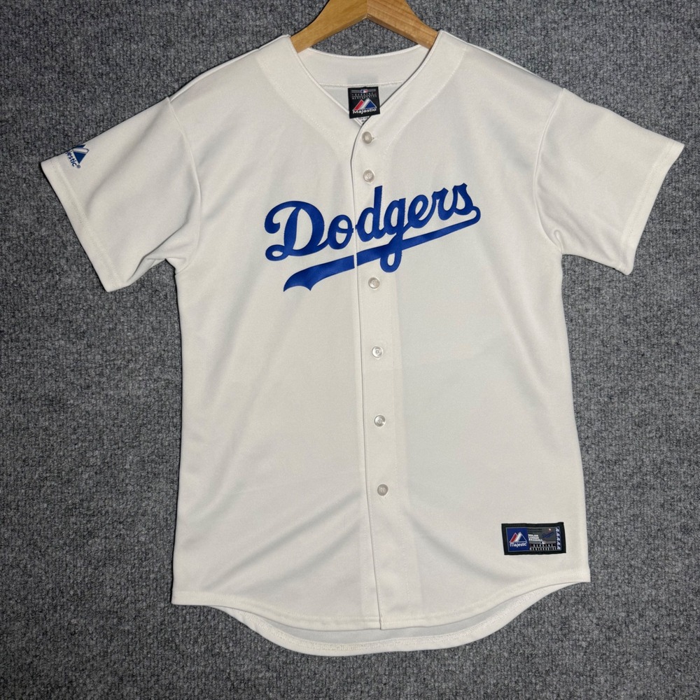 Majestic Los Angeles Dodgers MLB Baseball Jersey White Size Youth Extra Large